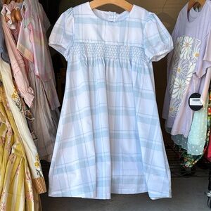 Ruffle Butts Light Blue Plaid Dress